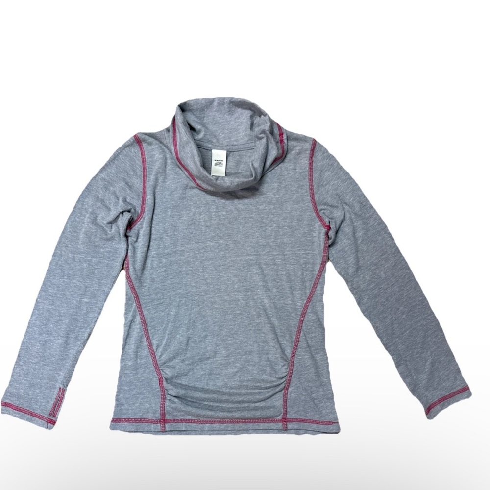 Z by Zella Girl Kids LS Funnel Neck Pullover T- Shirt Sz M (7/8 Year) Thumbholes